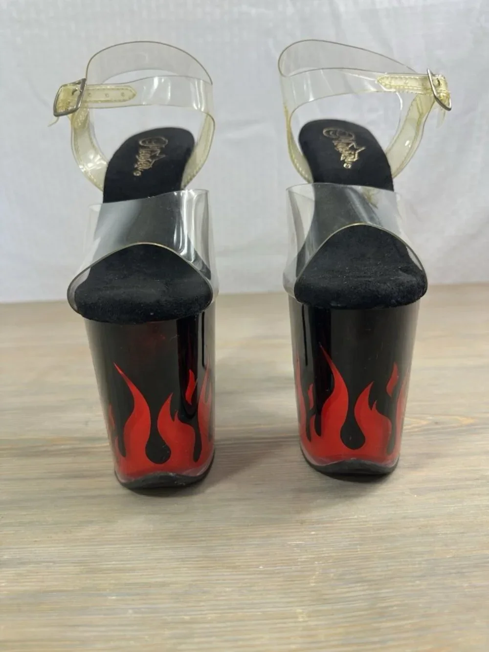 Pleaser Flame Flamingo 808 Light Up Platform 8” Heels Womens 7 Read